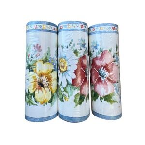 D.W. Wallcovering Floral Wallpaper Border 3 Rolls 12 Yards 0400 NOS 90s Cottage
